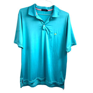 Southern Marsh Teal Blue Golf Polo Shirt M Outdoor Duck Logo Stretch Wicking